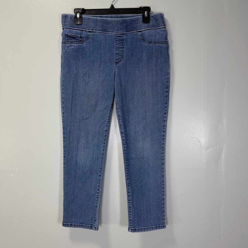 Lauren Ralph Lauren Blue Ankle Pull-on‎ Stretch Straight Cropped Jeans Size 10